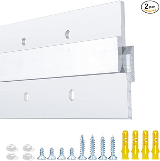24'' French Cleat Heavy Duty, French Cleat Hanger - Heavy Duty Aluminum Z Hanger for Hanging Picture, Mirror, Shelf, Headboard, Panel or Whiteboard ( 2 Pairs, Supports 140 lbs )