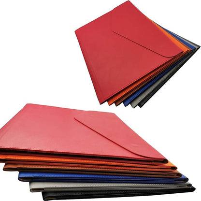 Enyuwlcm PU Leather A4 File Folder Document Holder Waterproof Portfolio Envelope Folder Case with Invisible Magnetic Closure Blue
