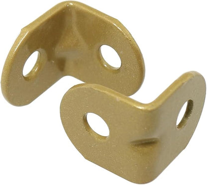 Heyous 20PCS Furniture Corner Brace Hooks Fasteners Mini Brackets Gold Iron Wall Mount Corner L Bracket with Screws 0.75 Inch x 0.75 Inch for Cabinet Closet Chair and Table