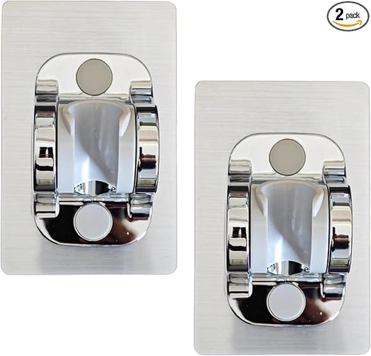 YICI Handheld Shower Head Holder No Drilling 12cm Strong Adhesive Hand Shower Holder Angle Adjustable Adhesive Shower Holder Shower Bracket (2-Pack Silver)