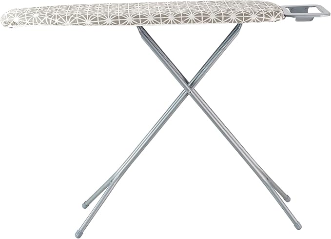 VEVOR Ironing Board with Large 43 x 13 Ironing Surface, Thickened 4 Layers Iron Board with Heat Resistant Cover and 100% Cotton Cover, 7 Adjustable Heights Ironing Board for Home Laundry Room Use