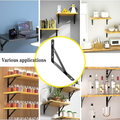 10 Inch Shelf Brackets, Set of 20, Steel (Black, 10 inch 20 Pack)