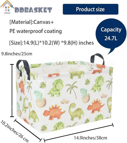 Dinosaur Baskets Kids Storage Basket Baby Gift Basket Rectangular Cute Toy Storage Bin Box Organizer Book Shelf Bins Dinosaur Room Decor(Cute dinosaur)