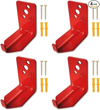 QMARK 4 Pack of Fire Extinguisher Bracket, Wall Mount Hook, Fire Extinguisher Mount up to 20 lbs, Hanger for Universal Extinguishers (Hook, 20 LB)