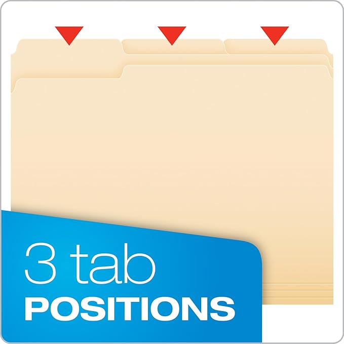 Pendaflex File Folders,Letter Size,1/3 Cut,Manila,250 per Box (752250),(Pack of 2)