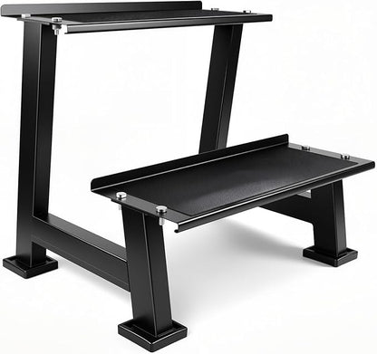 Kettlebell Storage Rack with Anti-Slip Pads, 2-Tier Weight Racks, Kettlebell Stand, Dumbbell and Kettlebell Rack for Home Gym Use