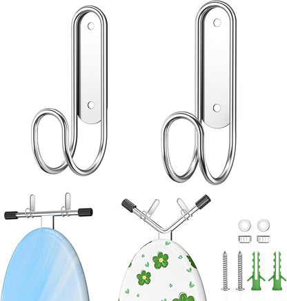 Ironing Board Holder Wall Mount, Durable Ironing Board Holder Stainless Steel, Space Saving Iron Board Hook for Wall Heavy Duty, for Laundry Room Livingroom Bathroom Small(Y or T Leg)