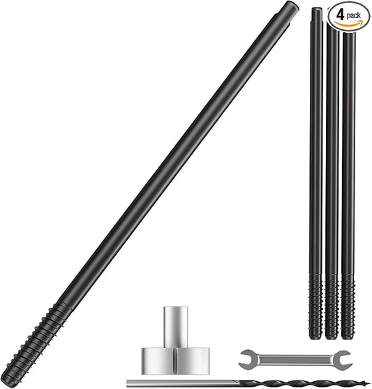 4pcs Heavy Duty Floating Shelf Brackets for 3/4" to 1.75" Boards, Invisible Blind Shelf Support Kit with CNC Drilling Jig, Double-Threaded Rods for DIY Custom Floating Shelves, 125lbs (8 inch-4pcs)