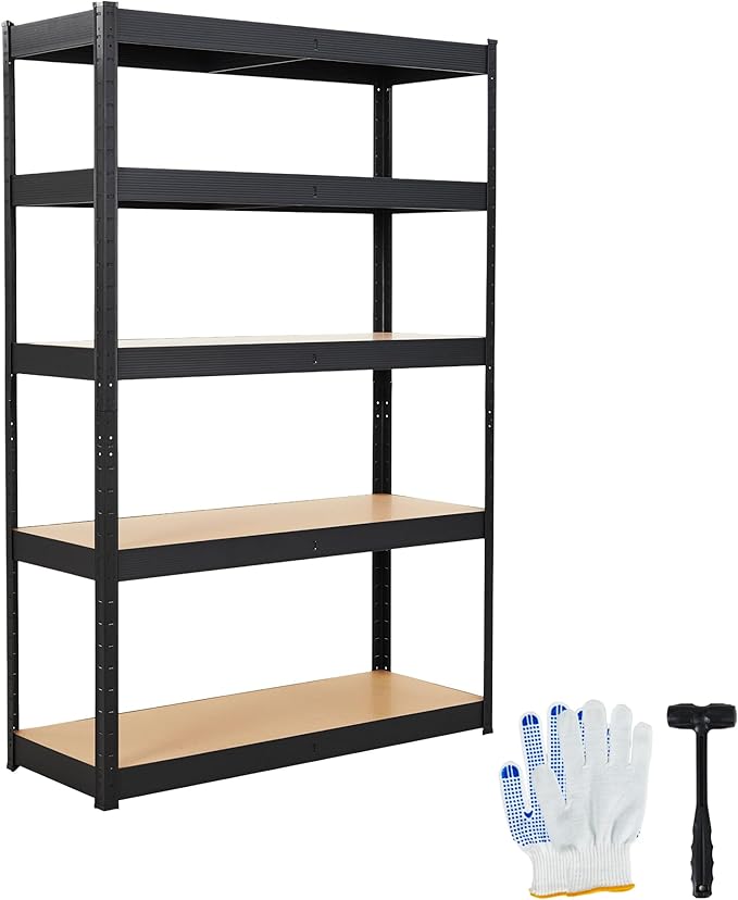 Garage Storage Shelves,48x18x72 Heavy Duty Garage Shelving Metal Adjustable Garage Shelves,5-Tier Adjustable Shelving Units,Loads 2000 LBS,Metal Storage Utility Racks for Warehouse,Pantry, Basement