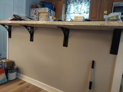 16 inch x 12 inch Heavy Duty Shelf Brackets , Metal Mantel Brackets (Set of 2) Fireplace Mantel Brackets - Countertop Support , Max Load 1100 Lbs (16 ’‘ x 12’‘ )