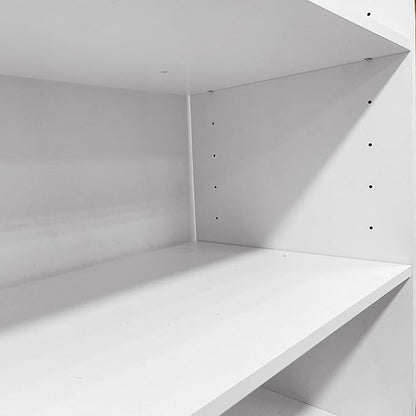 GraceGrove 71" High Modular Wooden Closet Organizer System with 6 Shelves &Storages, Wall Mount Shelving for Walk in Closet Bedroom Organization,Closet Organizers and Storage, White
