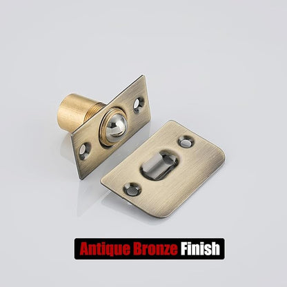 JQK Closet Ball Catch Door Hardware, Stainless Steel Catch Adjustable with Strike Plate, Antique Bronze 2 Pack, HBC100-QG-P2