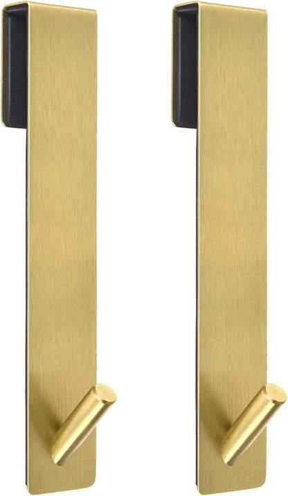 Shower Door Hooks(7.5 Inch),Extended Over Door Hooks for Bathroom Frameless Shower Door,Robe,Towel-2 Pack-Gold