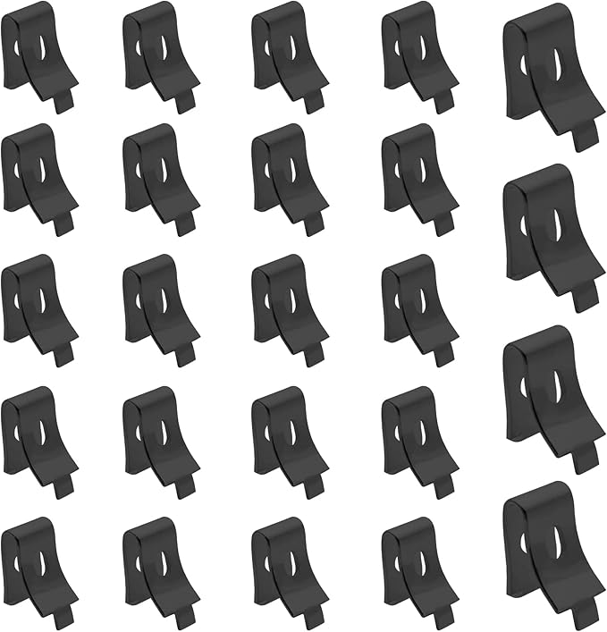 24 Pack Pilaster Shelf Support Clip, Adjustable Metal Shelving Brackets Clips for Kitchen Cabinet Bookcase (Black)