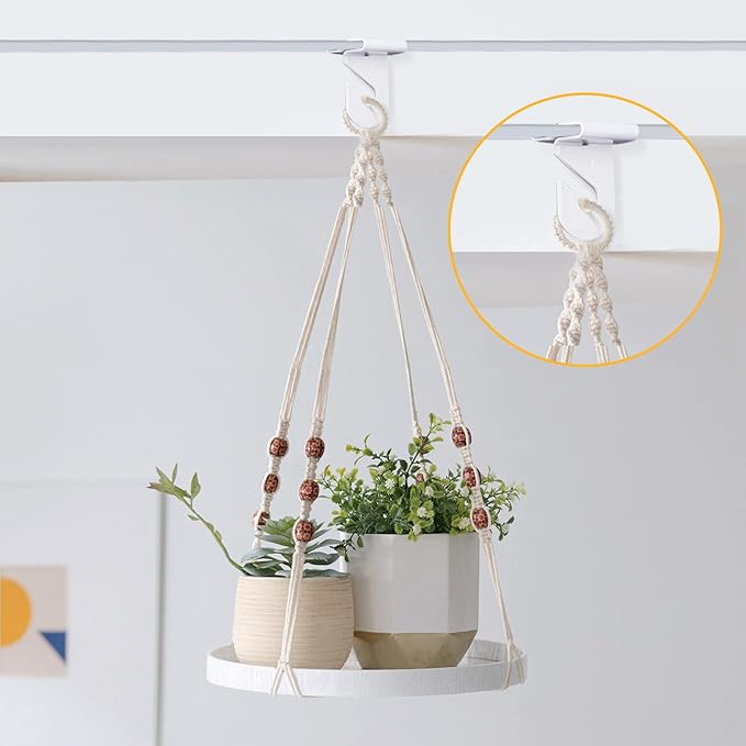 Wakhow 10 Pairs Drop Ceiling Hooks for Hanging, Suspended Track Ceiling Tile Clips, Ceiling Grid Hangers for Decorations from Classroom, Office, Home, Wedding, Hold Up to 20 lbs, 1" W X 1½" H