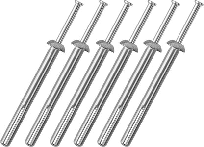 meite Hammer Drive Anchors 1/4" x 2-1/2" for Sign Mounting & Fence Brackets, Heavy-Duty Expansion Anchors for Concrete, Zinc-Plated Steel, Secure Hold (1 Case)