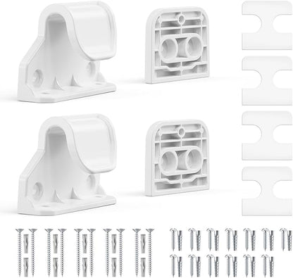 EZIGO Retractable Baby Gates Replacement Parts, Full Set Wall Mounting Accessories Including Brackets, Latches, Screws for 120 inch Extra Wide Baby Gate Pet Gate Mesh Gate Retractable Dog Gate, White