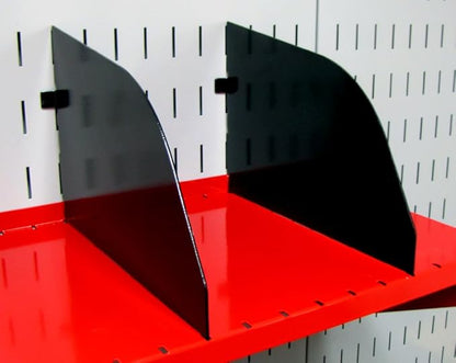 Wall Control Shelf Divider for 9in Deep Pegboard Shelf Assembly for use Pegboard and Slotted Tool Board – Black