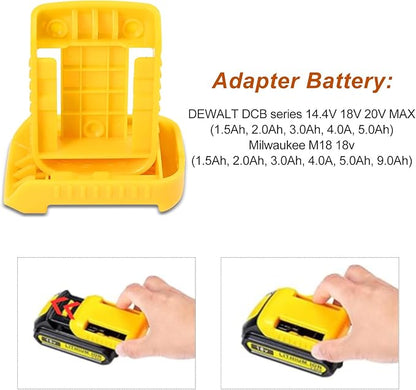 20pas Tool Holders and Battery Holder for Dewalt 20v Wall Mount Hanger Battery Drill Tool Storage Shelf for Milwaukee M18(Yellow)