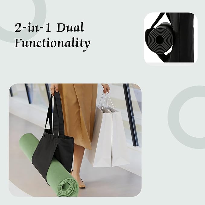 Yoga Mat Bag Carrier, Gym Bag with Yoga Mat Holder for Women Men, Waterproof Wet Pocket & Hook-and-loop Tote Bag for Yoga Gym Quick Access Storage