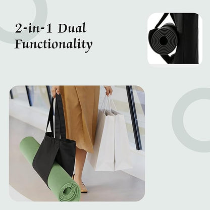 Yoga Mat Bag Carrier, Gym Bag with Yoga Mat Holder for Women Men, Waterproof Wet Pocket & Hook-and-loop Tote Bag for Yoga Gym Quick Access Storage
