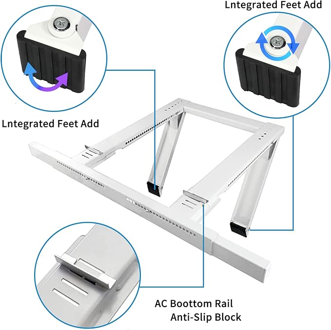 Qualward Air Conditioner Support Bracket, AC Bracket for Window No Drilling Heavy Duty, Up to 200 lbs