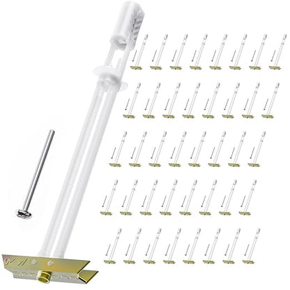 Drywall Anchor with Included Bolts for 1/4”-20, Heavy Duty Hollow Drywall Anchors for TV Mounting Kit, Strong Hollow Wall Anchors Holds up to 270lbs Each in 1/2” Drywall,40 Packs