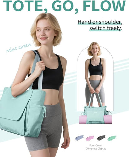sportsnew Yoga Mat Bag Tote Yoga Gym Bags For Women Men with Waterproof Wet Pocket & Hook-and-loop, Quick Access Storage Yoga Mat Bag Carrier
