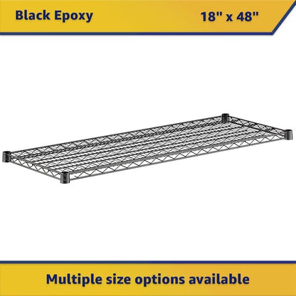 2-Pack Black 18" x 48" Additional Wire Shelf for Shelving Units, Replacement Shelves for Wire Rack