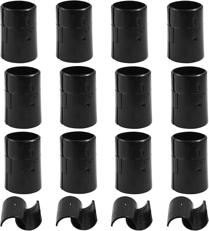 32Pcs (16 Pairs) Wire Shelf Clips, 1"(25.4mm) Post Wire Shelving Shelf Lock Clips, Plastic Black Shelving Sleeves Replacements for Wire Shelving System