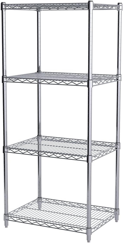 Akro-Mils AWP54UPRIGHT 54-Inch NSF Certified Industrial Grade Chrome Wire Shelf System Upright Leg Post Poles, (4 Pack)
