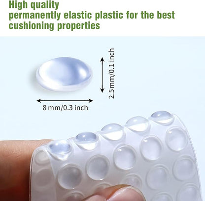 Cabinet Door Bumper Rubber Pad -150 pcs 1/3”Diameter Cabinet Bumpers Rubber Bumpers Clear Glass Table Top Bumpers for Drawers, Small Furniture(150pcs)