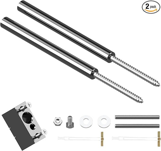Floating Shelf Hidden Bracket 5" (2 PCS) - Hidden Supports for Wooden Floating Shelves - Drywall Mount or Stud Mount with Included Drill Guide and Steel Hardware
