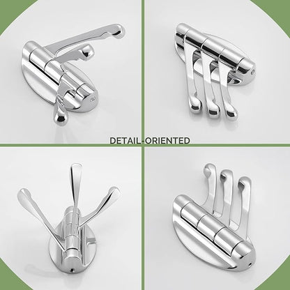 Angle Simple Bathroom Towel Hook Swivel, Metal Hand Towel Hook for Wall, Foldable Robe Coat Hanger, Chrome