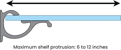 Dulles Glass Floating Shelf Brackets, Designer Heavy Duty, Black, for Glass, Wood, Acrylic Wall Mounted Shelf Support. 2 Pack.