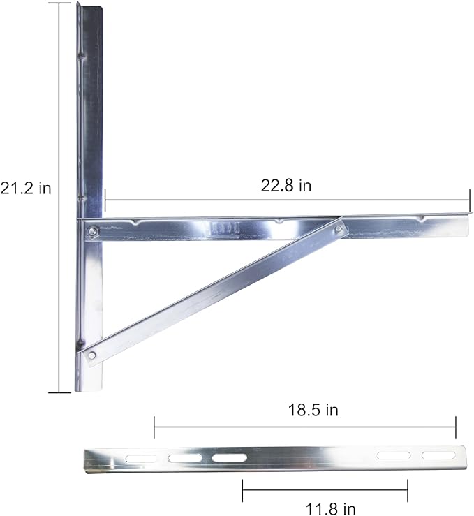 Wall Mounting Bracket for 9000-36000 BTU Condenser，Ac Support Brackets Rust Free Stainless Steel for Mini Split Air Conditioner Heat Pump Systems. (Large（9000-36000BTU）)
