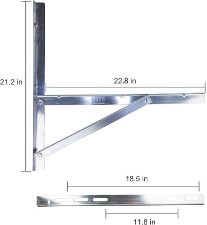 Wall Mounting Bracket for 9000-36000 BTU Condenser，Ac Support Brackets Rust Free Stainless Steel for Mini Split Air Conditioner Heat Pump Systems. (Large（9000-36000BTU）)
