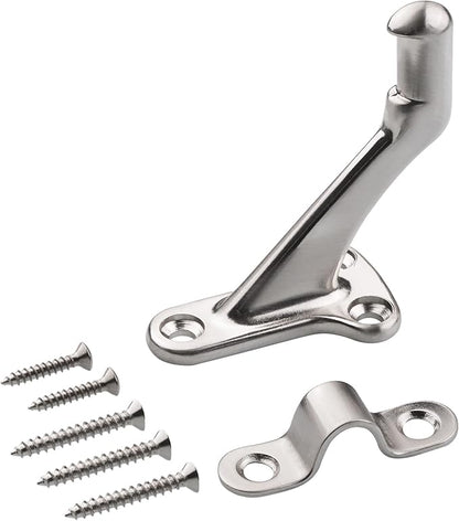 3 Pack brushed nickel handrail bracket,Handrail Stair Brackets 3" Heavy Duty Support Hardware Stairways, Home or Office Staircase Hand Rail Bracket with Screws,Easy Installation Railing Bracket
