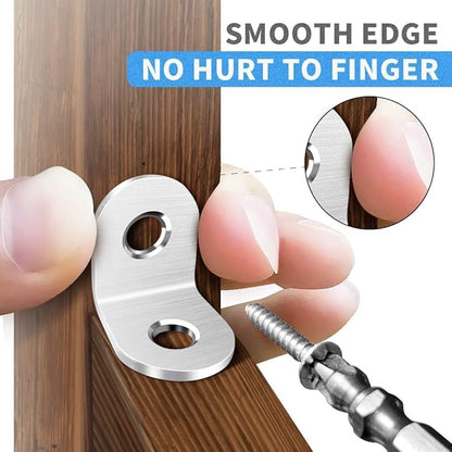 40pcs L Bracket Corner Brace, Stainless Steel Corner Bracket Fastener for Wood Chair Bookshelf Furniture Cabinet with 80pcs Screws (20mmx20mm)