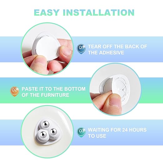 Appliance Casters - Furniture Sliders & Appliance Rollers for Kitchen, Coffee Machine, Blender, Oven - Helps Mom or Wife Easily Solve Countertop Sliding (White, 4pcs)