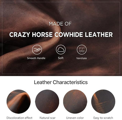 CONTACTS Full Grain Leather Watch and Glasses Case for Men Travel Jewelry Organizer for 2 Watches and Watch Straps or 1 Sunglasses Holder