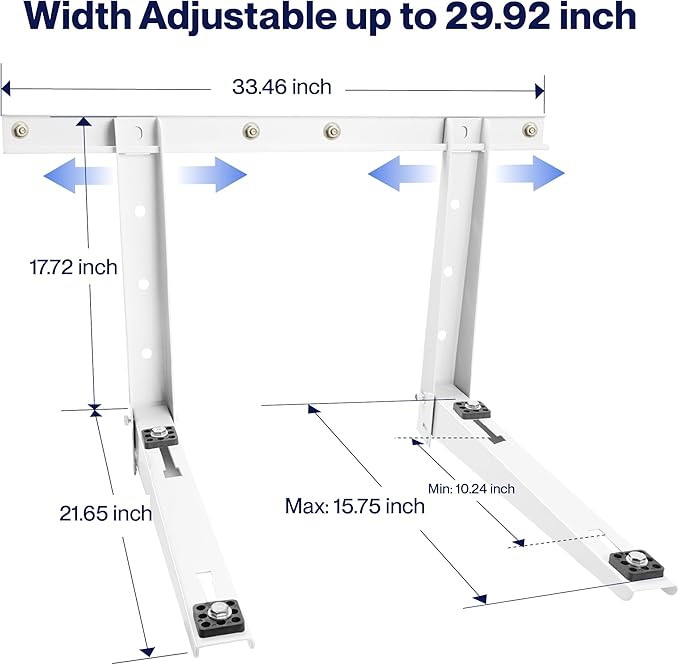 Della Outdoor Wall Mounting Bracket for Ductless 6000-36000 BTU Mini Split, Compressor and Heat Pump System, Easy to Install Universal Heavy Duty Mini Split Bracket, Supports up to 485 LBS