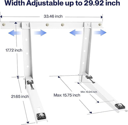 Della Outdoor Wall Mounting Bracket for Ductless 6000-36000 BTU Mini Split, Compressor and Heat Pump System, Easy to Install Universal Heavy Duty Mini Split Bracket, Supports up to 485 LBS