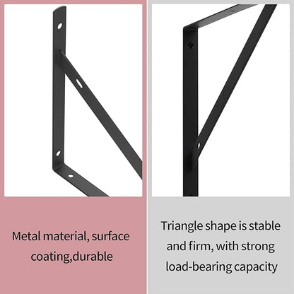 8 Pcs Heavy Duty Shelf Brackets, Floating Metal Shelf Brackets, Metal Wall Mount L Shaped Shelves Support Angle Brackets for Heavy Duty Floating Shelves Shelf Brackets (11.81 inch x 7.48 inch)