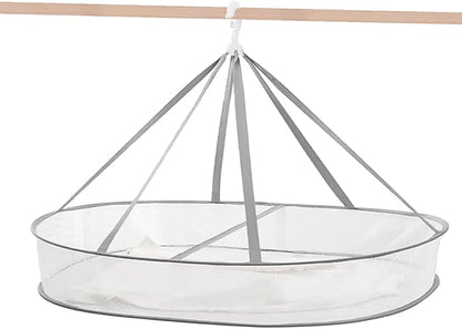 1 Tier Clothes Drying Rack Foldable, 31.5" Mesh Clothes Hanging Dryer, Space Saving Sweater Drying Rack, Laundry Rack,with Internal Fixation, for Clothes, Towels, Underwear, Indoor, Outdoor