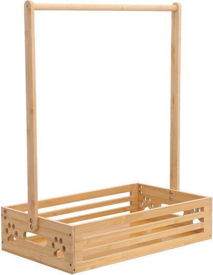Baby Clothing Rack for Toddler, Pets, Bamboo Clothes Rack with Adjustable Hanging Rod, Storage Shelf & Handle, Nursery Organizer for Baby Shower, Dogs and Cats
