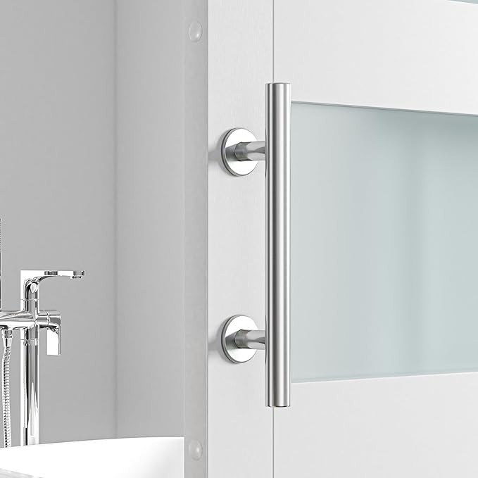 SMARTSTANDARD 12" Barn Door Handles,Sliding Barn Door Pull Handle Stainless Steel,Heavy Duty Large Rustic Two-Side Design for Gates Garages Sheds Furniture Round