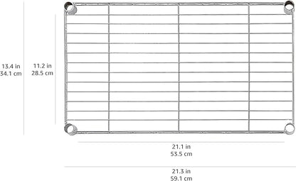 Amazon Basics 4-Shelf Steel Wire Storage Shelves for Garage, Adjustable Metal Shelving Unit, 200 lbs Per Shelf, 23.2" W x 48" H x 13.4" D, Black | Sturdy, Adjustable, Easy Assembly, Storage