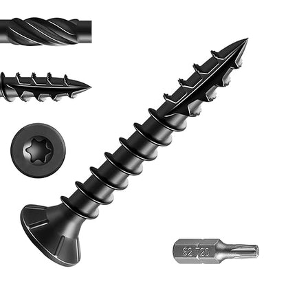 #8 * 1" Black Deck Screws, (240pcs) 1 lbs.Exterior Wood Screws, Rust Resistant Epoxy Coated, Bronze, T20 Star Bit