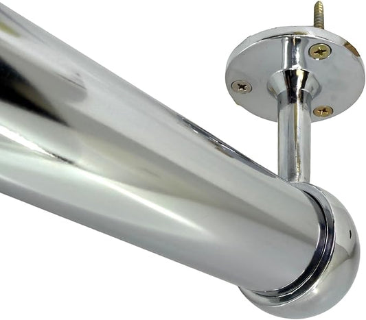 32mm Diameter Closet Rod End Hanger | Polished Chrome | 2 Pack